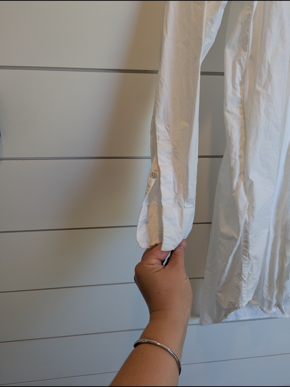 Assembly Label White Mini Shirt Dress Size 6 Small Long Sleeve Crisp - Picture 5 of 11